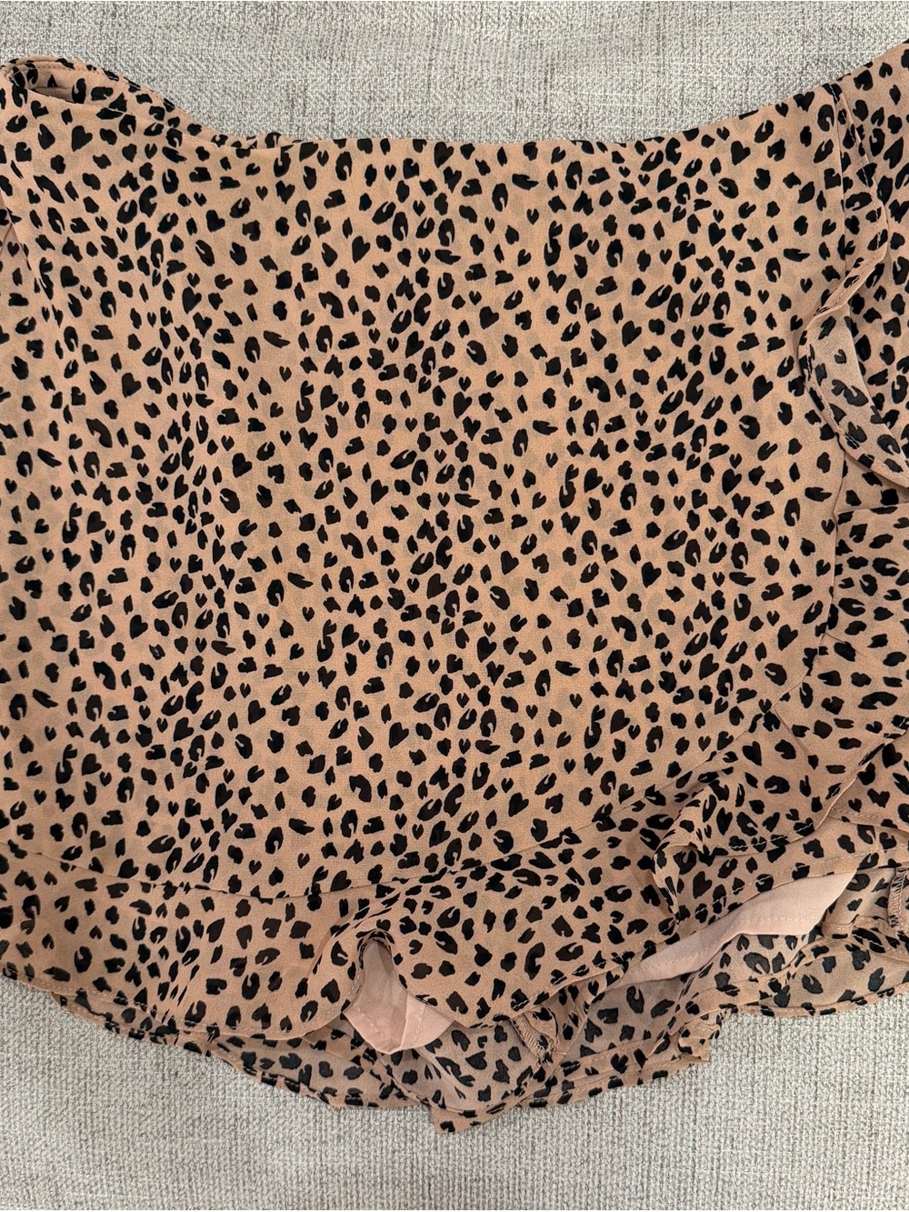 Cotton Candy Tan Leopard Print Skort with Black Spots